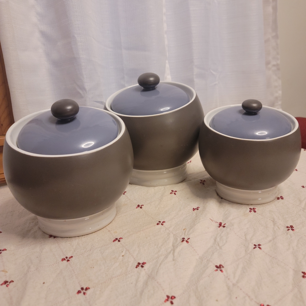 MCM Vintage Pfaltzgraff Canister 3 piece Set